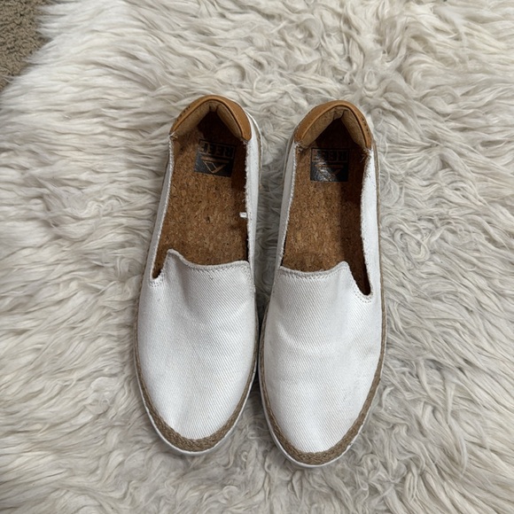 REEF‎ Women’s Cushion Sunrise White Canvas Platform Espadrilles Size 6 - Picture 3 of 12